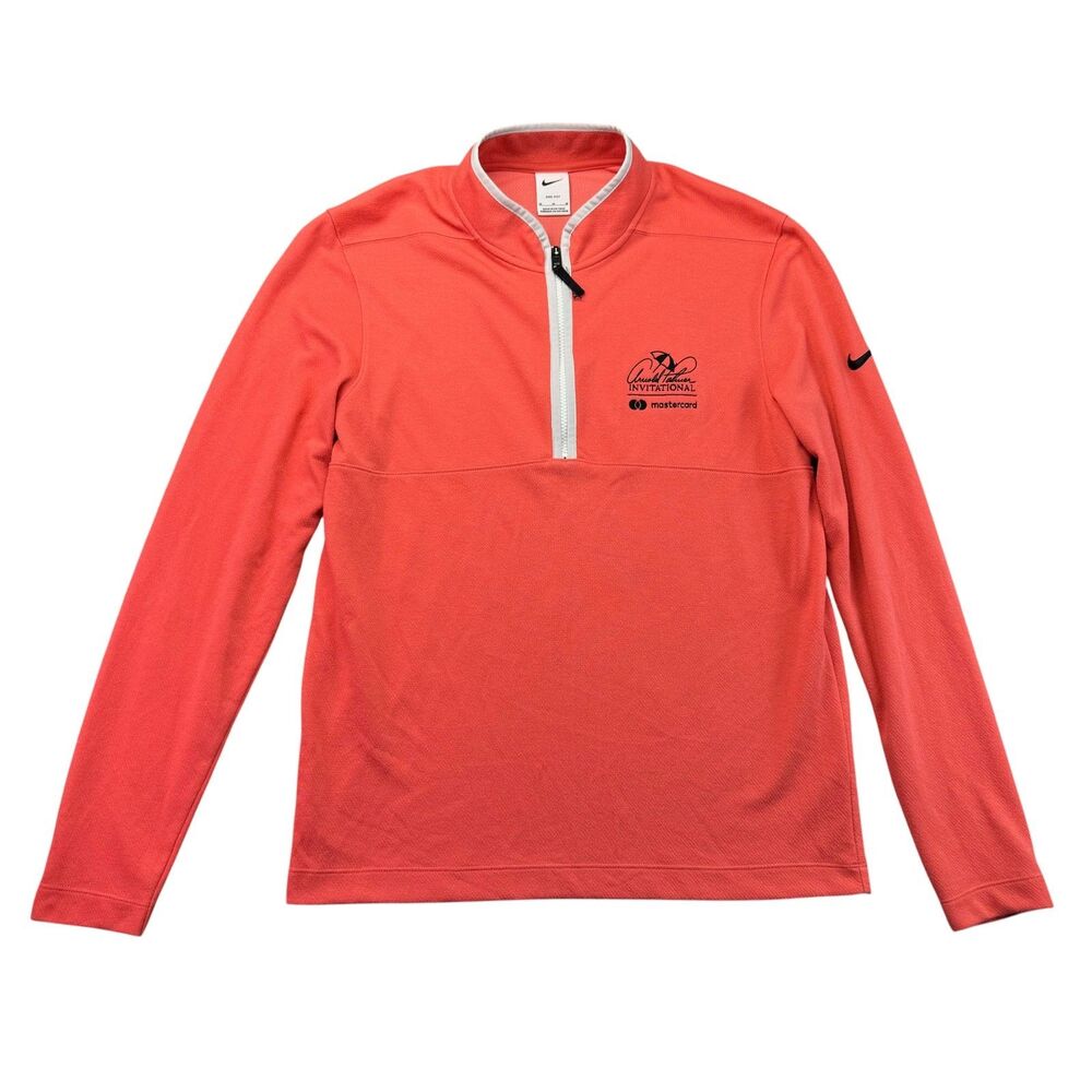 Nike Pullover Men's Medium Pink Dri-Fit Half Zip Arnold Palmer Invitational Logo